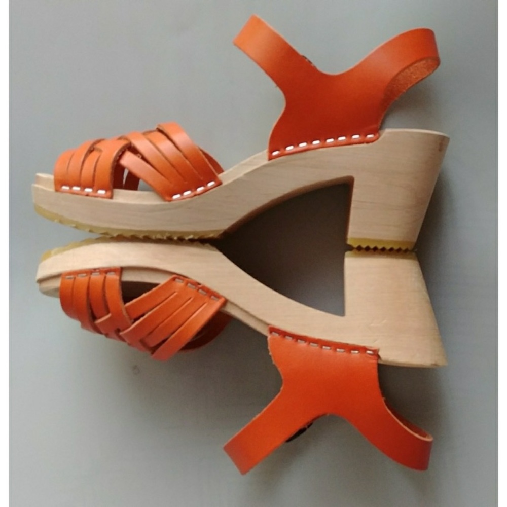 Cape Clog Swedish Woven Platform Burnt Orange Clog 39 8.5 8 1/2 New LAST CHANCE